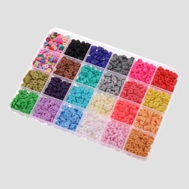 Imagem de 1 conjunto de pulseiras de contas de argila de polímero, 18 cores vibrantes com pingentes e acessórios de metal, joias faça você mesmo, pulseiras da amizade, presente, conjunto 13