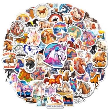 Imagem de YTSQLER 200 peças adesivos de cavalo, adesivos de equitação de cavalo para lembrancinhas de festa de cavalo, capacete de garrafa de água, decalques à prova d'água para crianças, adolescentes e adultos