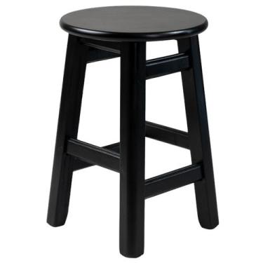 Imagem de Banqueta Baixa Banco Banquinho Madeira Redondo Cozinha 45cm - Só Mesas