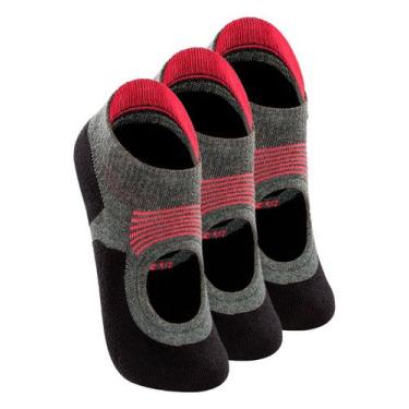 Imagem de Kit 3 Pares de Sapatilhas Antiderrapante Pilates Lupo 3286-002, Preto,