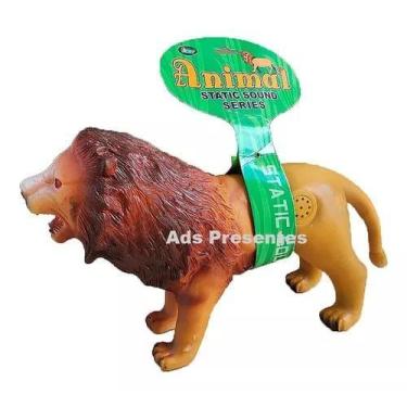 Imagem de Leão Selvagem Grande C/ Som Animal Da Selva Macio Vinil - Ausini