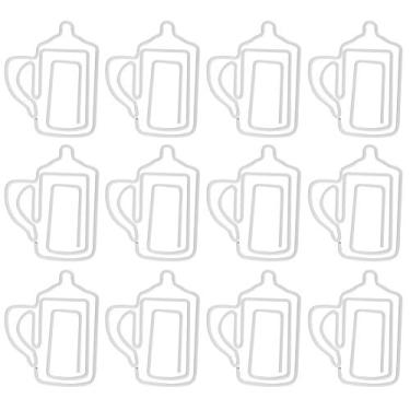 Imagem de CUOFYUNL 12 unidades clipe de papel em formato de garrafa de metal, papelaria, material de escritório escolar