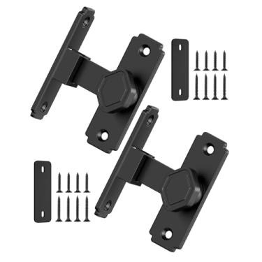 Imagem de Anobeyi Fechadura de porta de celeiro de 90 graus, pequenas travas deslizantes para porta de celeiro, trava de portão deslizante à prova de ferrugem para jardim, banheiro, armário, gaiola para animais