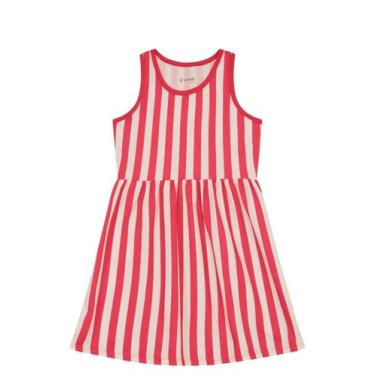 Imagem de Vestido infantil menina listrado Brandili -Vermelho, 6, Vermelho