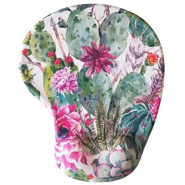 Imagem de Mouse pad ergonômico estético portátil antiderrapante para computador mouse pad pequeno 3D gel mouse pad com descanso de pulso verde