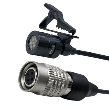 Imagem de NewTH Microfone condensador unidirecional de lapela Lavalier (plugue Hirose de 4 pinos apenas para Audio-Technica)