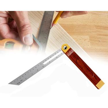 Imagem de Localizador de ângulo de carpinteiro deslizante em T de 360 graus, régua de ângulo transferidor de madeira, 17 cm