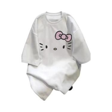 Imagem de Camiseta De Algodão Oversized Hello Kitty Para Mulheres, Estilo Haraju
