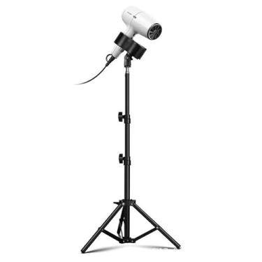 Imagem de MQACPUPY Suporte profissional de secador de cabelo de 152 cm, suporte ajustável de metal preto com design mãos livres para salão de beleza e uso doméstico