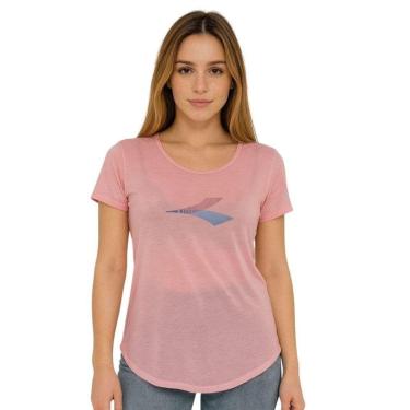 Imagem de Camiseta Diadora Big Logo Movimento Feminina - Rosa GG-Feminino