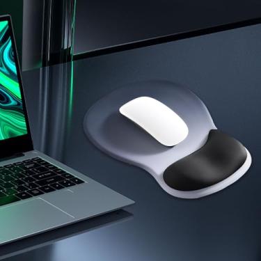 Imagem de Mouse pad de gel para descanso de pulso - mouse pad ergonômico grande com suporte de pulso design antiderrapante tecido de lycra premium, gamepad base de borracha para laptop, desktop, jogos, estudo