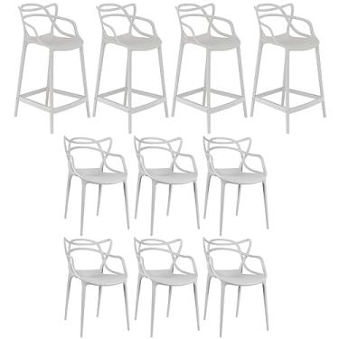 Imagem de Loft7, Kit 6 cadeiras + 4 banquetas médias Masters Allegra