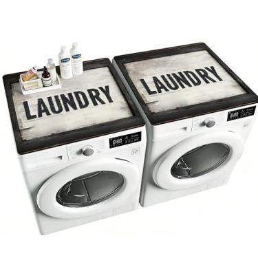 Imagem de NYZE 2 peças de capas de lavadora e secadora para a parte superior, tapetes protetores superiores de máquina de lavar de 65 x 65 cm, capa superior antiderrapante de secagem rápida para cozinha