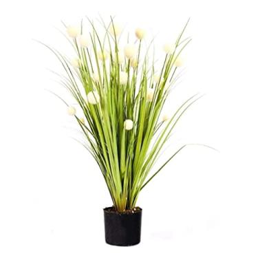 Imagem de SLGGPJBU Plantas falsas plantas artificiais de junco para uso externo e interno, árvores de plantas falsas em vaso para decoração de jardim de casa e escritório, presente plantas artificiais para uso