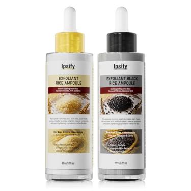 Imagem de Peel Shot Glow Rice Ampoule Duo, Esfoliante de Arroz Preto e Branco para Rosto e Corpo, Esfoliante de Arroz para Rosto Removedor de Células Mortas da Pele, Soro Facial Peel Shot para Suavizar a