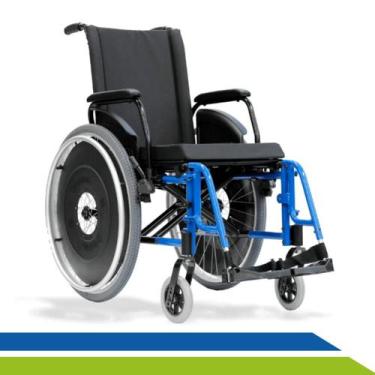 Imagem de Cadeira de Rodas Dobrável Adulto em Alumínio até 120kg Ortobras Pés Re
