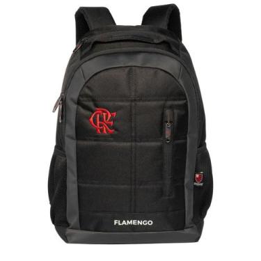 Imagem de Mochila Flamengo Esportiva Alça Acolchoada Logo Bordado 3d -, Preto