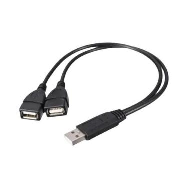 Imagem de Cabo Adaptador Divisor USB 2.0 Duplo: Extensão De Energia De Um Para D