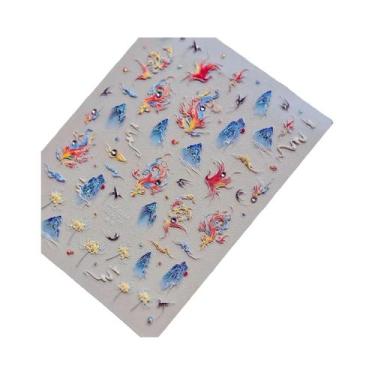 Imagem de Adesivos De Unhas Com Asas De Borboleta Pretas E Roxas, Decalques De M