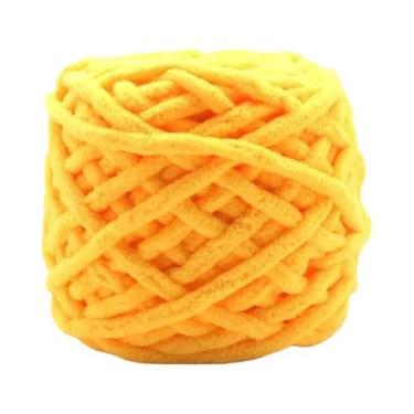 Imagem de Cachecol De Lã Grossa Multicolorido Tricotado Com Efeito De Tira De Ge