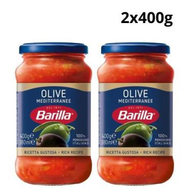 Imagem de Kit 2 molho de tomate italiano olive barilla 400g  tomates e azeitonas