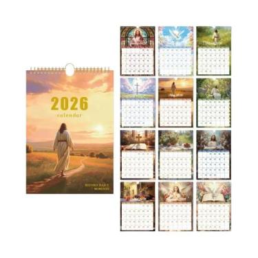 Imagem de Calendário De Parede Bíblico A4 Cristão De 12 Meses Para Casa, Escola 
