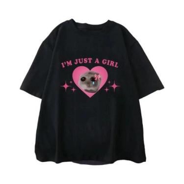 Imagem de Camiseta Casual De Verão Para Meninas Com Estampa De Hamster, Manga Cu