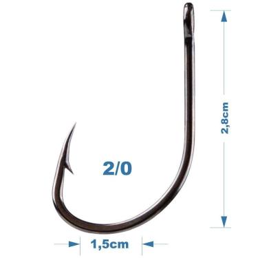 Imagem de Anzol Pinnacle Pacu Kh-9500 Black Nickel N. 2-0 10 Unidades