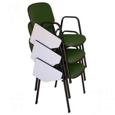 Imagem de 03 Cadeiras Universitárias Linha Hotel Auditório Verde