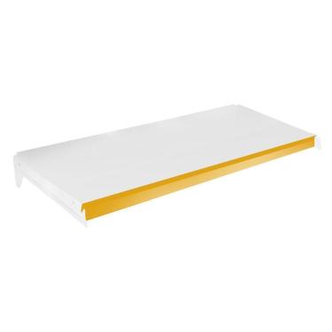 Imagem de Bandeja Prateleira 40x91 Para Gôndolas New Plus Com Porta Etiquetas Amarelo - Sa Gôndolas