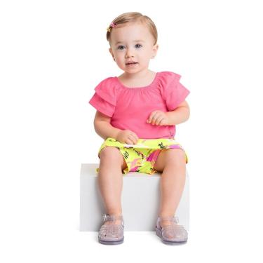 Imagem de Conjunto com Blusa e Saia de Gatinhos para Bebê Menina Quimby-Feminino