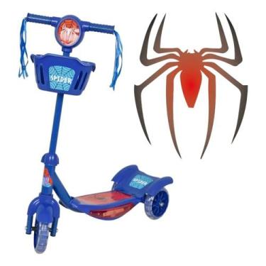 Imagem de Patinete Infantil C / Cesta Luz E Som Spider - HK Brinquedos