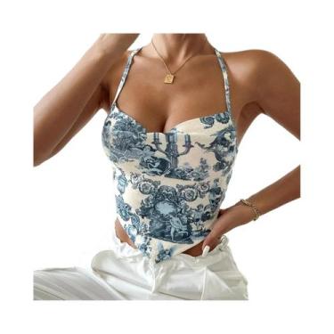 Imagem de Camiseta Sem Mangas Slim Fit Para Mulheres, Tops Cropped De Verão Em P