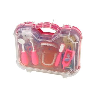 Imagem de Brinquedo Maleta Kit Dentista Grande Rosa - Paki Toys 1272