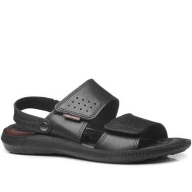 Imagem de Sandália Pegada Masculina em Couro Preto 133154-03-Masculino