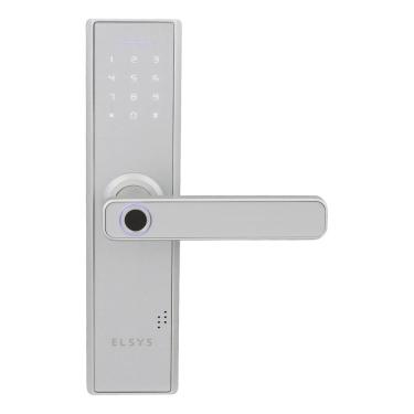 Imagem de Fechadura Digital Embutir Biometria Senha Prata - Elsys