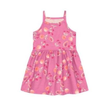Imagem de Vestido infantil menina de frutinhas Brandili - Rosa-Feminino