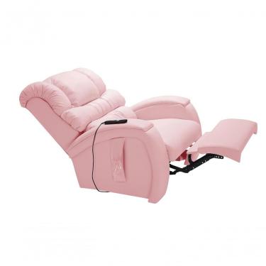 Imagem de Poltrona Reclinável Motorizada Imperial Massageadora Corino Gravidade Zero Rosa Império Estofados