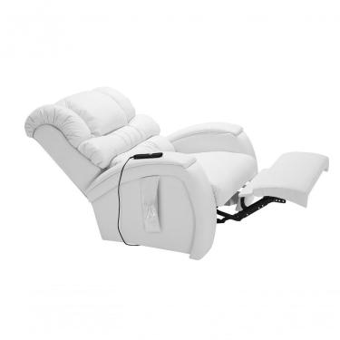 Imagem de Poltrona Reclinável Motorizada Imperial Massageadora Couro Sintético Gravidade Zero Branco Império Estofados