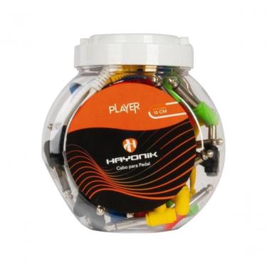 Imagem de Kit Cabo para Pedal 15cm Sortido com 20 Conectores l Sinal de Áudio Transparente Hayonik