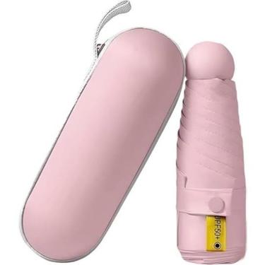 Imagem de Guarda Chuva Automático OEM Proteção Solar Blackout Poliéster 100cm Rosa Reforçado Contra Vento