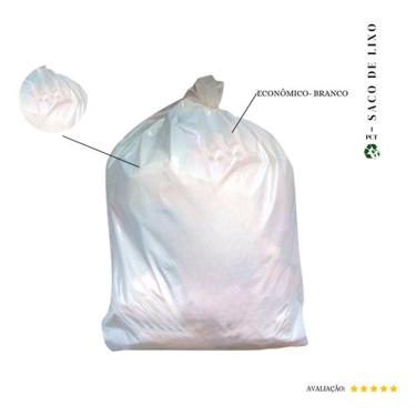 Imagem de Saco de Lixo 60 Litros Econômico para Descarte Doméstico e Comercial Branco Higipack co...