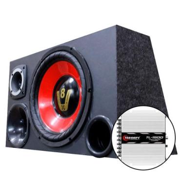 Imagem de Kit Caixa Trio Som Falante 12 Pol 800w Pmpo + Modulo Taramp - Oestesom