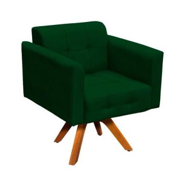 Imagem de Poltrona giratoria elisa suede base made - DRossi, Verde