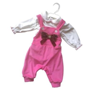 Imagem de Macacão plush longo bebê luxo 2 peças - Lessa Kids, Rosa, 1-3M
