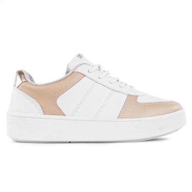 Imagem de Tênis Ramarim Casual Cadarço Feminino, 37, Branco, Rosê