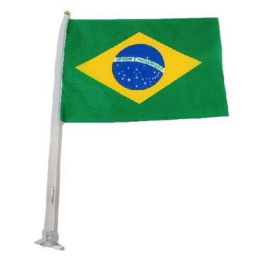 Imagem de Bandeira do Brasil Com Haste E Ventosa 30cm 118648 Bandeira do Brasil 