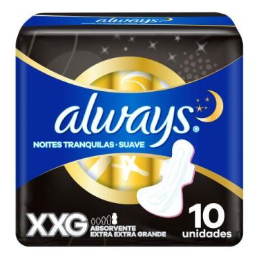 Imagem de Absorvente Always Noites Tranquilas Suave com Abas Tamanho XXG 10 Unid