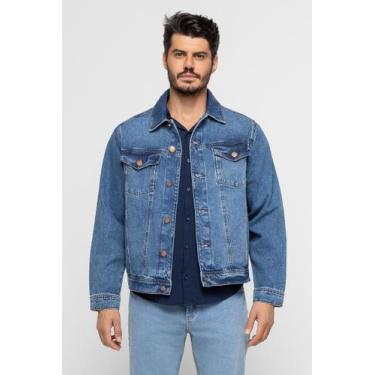 Imagem de Jaqueta Masculina Trucker Basic Médio Doct - Doct Jeans, GG, Indigo mé