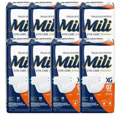 Imagem de Fralda Geriátrica Mili Vita Care Premium Tamanho XG - 8 Pacotes com 7 